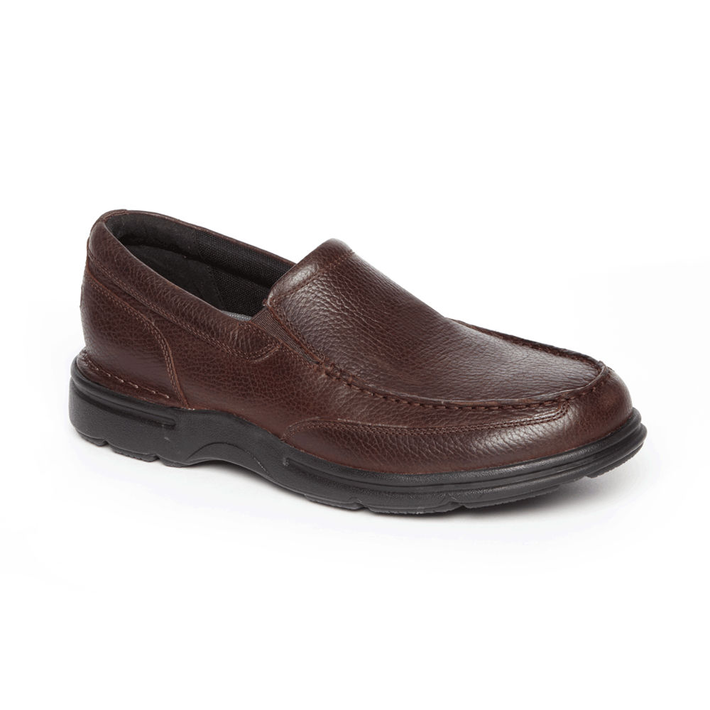 Rockport Slip-On For Mens Dark Brown - ProWalker Eureka Plus - OU5126439